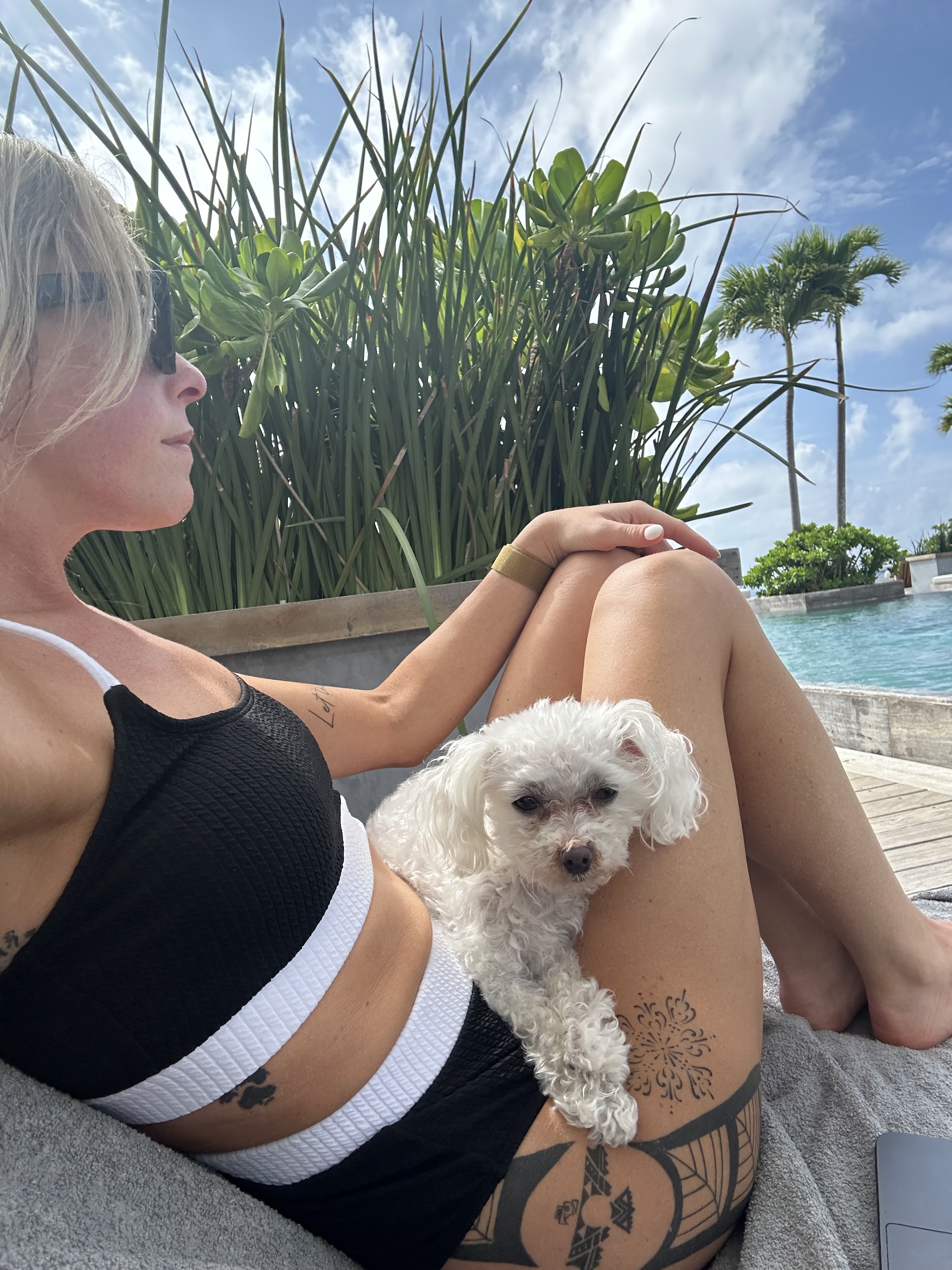 Resort pool day in the Riviera Maya, Mexico